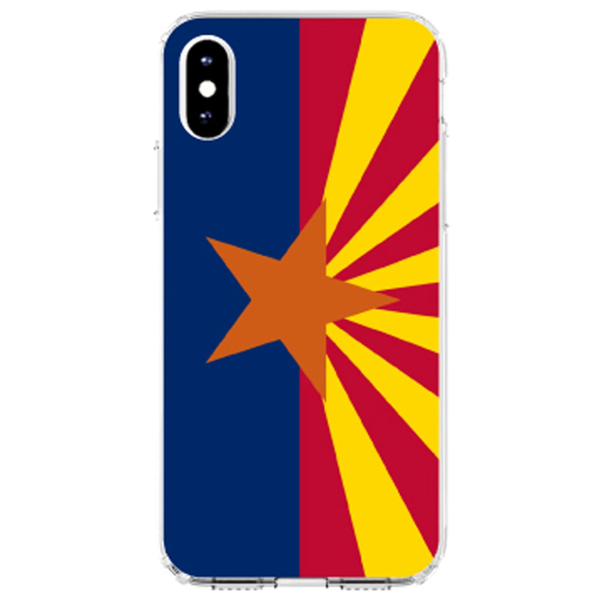 Arizona State Flag Clear Shockproof iPhone Case, view 2
