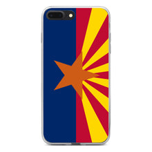 DistinctInk® Clear Shockproof Hybrid Case for Apple iPhone / Samsung Galaxy / Google Pixel - Arizona State Flag