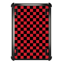 DistinctInk™ OtterBox Defender Series Case for Apple iPad / iPad Pro / iPad Air / iPad Mini - Red Black Checkered Flag Geometric