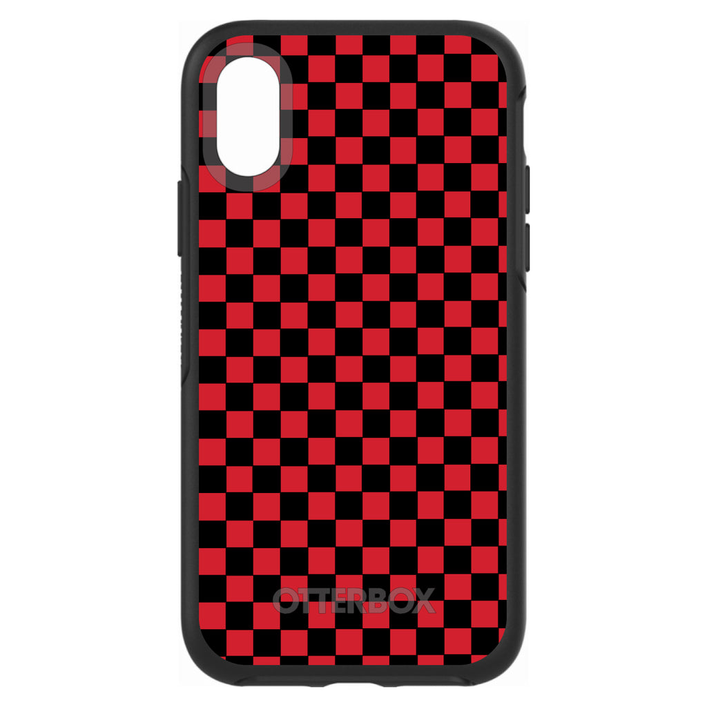 Red Black Checkered Flag Geometric OtterBox Symmetry Case for iPhone & Galaxy, view 4