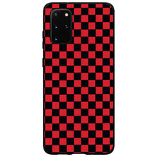 DistinctInk® Hard Plastic Snap-On Case for Apple iPhone or Samsung Galaxy - Red Black Checkered Flag Geometric