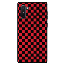 DistinctInk® Hard Plastic Snap-On Case for Apple iPhone or Samsung Galaxy - Red Black Checkered Flag Geometric