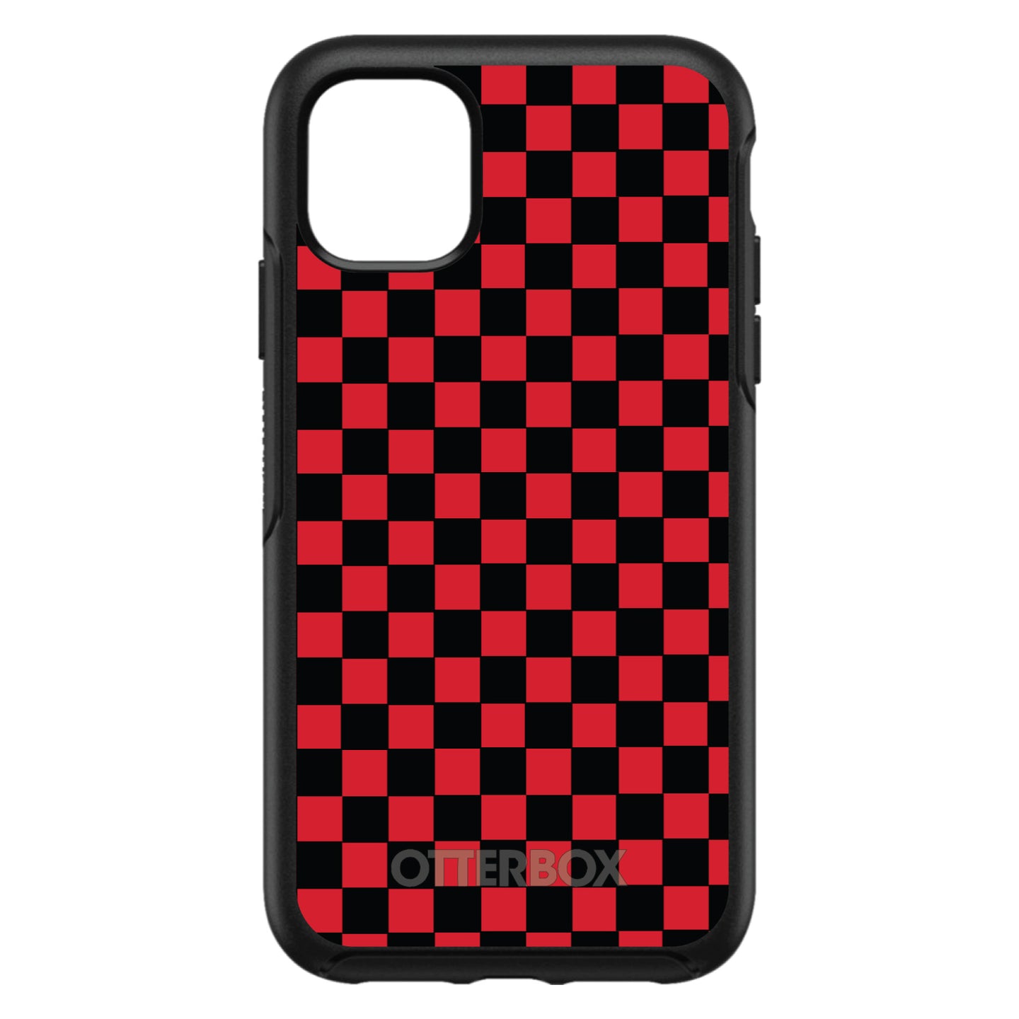 DistinctInk™ OtterBox Symmetry Series Case for Apple iPhone / Samsung Galaxy / Google Pixel - Red Black Checkered Flag Geometric