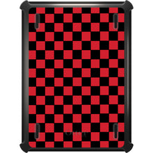 DistinctInk™ OtterBox Defender Series Case for Apple iPad / iPad Pro / iPad Air / iPad Mini - Red Black Checkered Flag Geometric