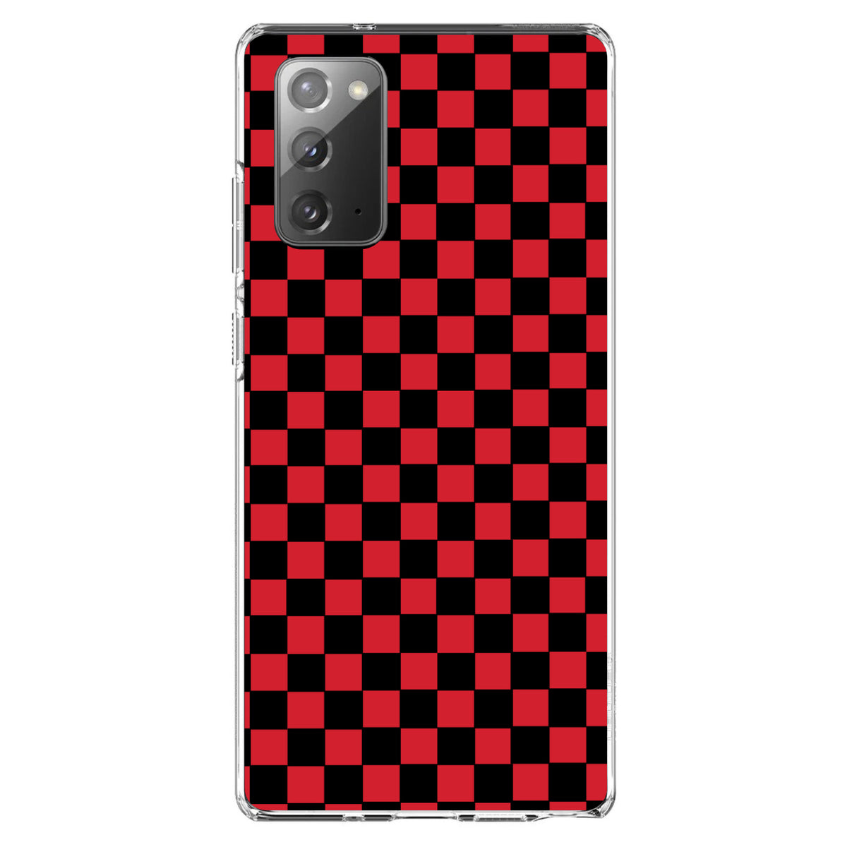 Red Black Checkered Flag Geometric Clear Shockproof iPhone Case, view 7