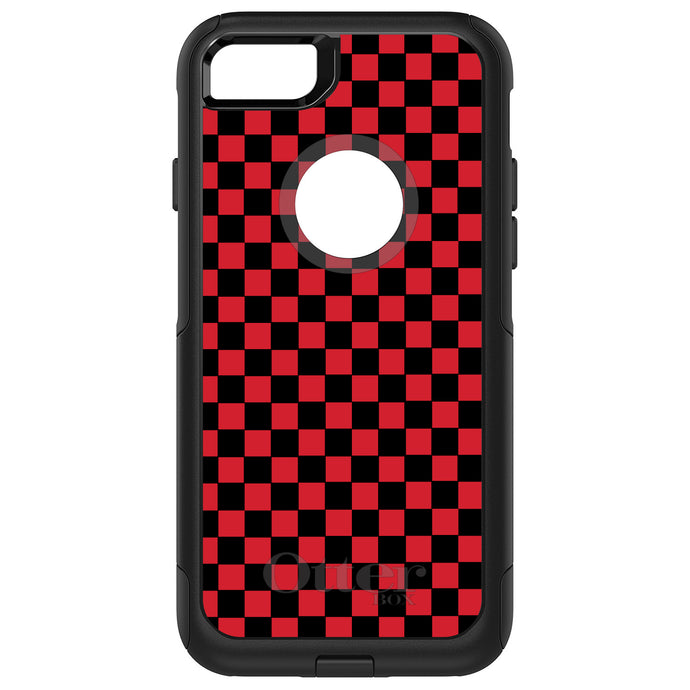 DistinctInk OtterBox Commuter Series Case for Apple iPhone or Samsung Galaxy - Red Black Checkered Flag Geometric
