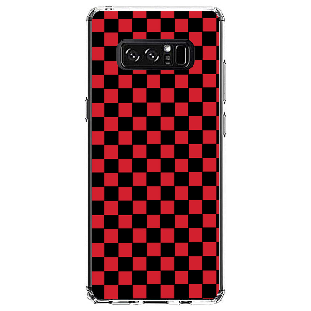 Red Black Checkered Flag Geometric Clear Shockproof iPhone Case, view 12