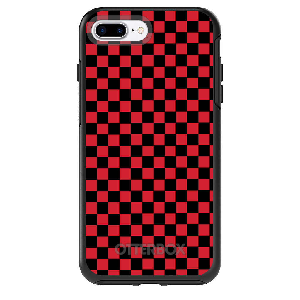 Red Black Checkered Flag Geometric OtterBox Symmetry Case for iPhone & Galaxy, view 2
