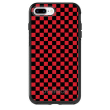 DistinctInk™ OtterBox Symmetry Series Case for Apple iPhone / Samsung Galaxy / Google Pixel - Red Black Checkered Flag Geometric