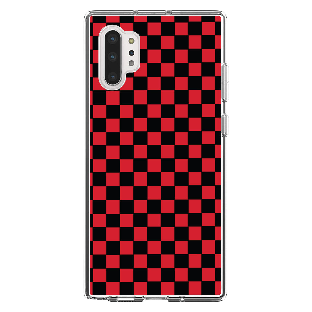 Red Black Checkered Flag Geometric Clear Shockproof iPhone Case, view 10