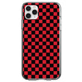 Red Black Checkered Flag Geometric Clear Shockproof iPhone Case