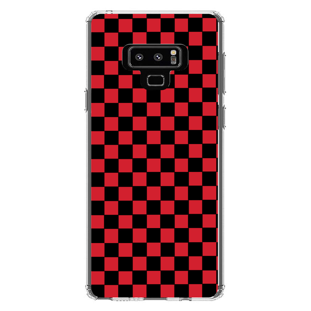 Red Black Checkered Flag Geometric Clear Shockproof iPhone Case, view 11