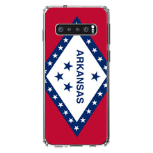 DistinctInk® Clear Shockproof Hybrid Case for Apple iPhone / Samsung Galaxy / Google Pixel - Arkansas State Flag