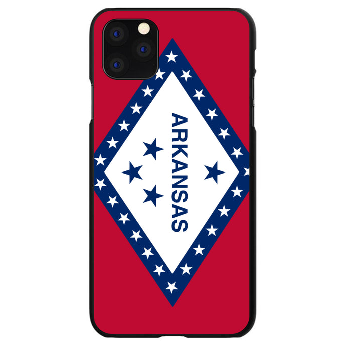 DistinctInk® Hard Plastic Snap-On Case for Apple iPhone or Samsung Galaxy - Arkansas State Flag