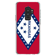 DistinctInk® Clear Shockproof Hybrid Case for Apple iPhone / Samsung Galaxy / Google Pixel - Arkansas State Flag