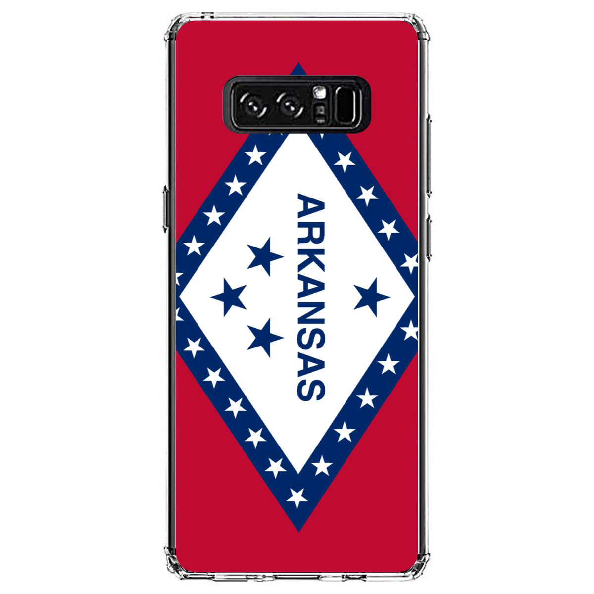 Arkansas State Flag Clear Shockproof iPhone Case, view 12