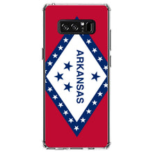DistinctInk® Clear Shockproof Hybrid Case for Apple iPhone / Samsung Galaxy / Google Pixel - Arkansas State Flag
