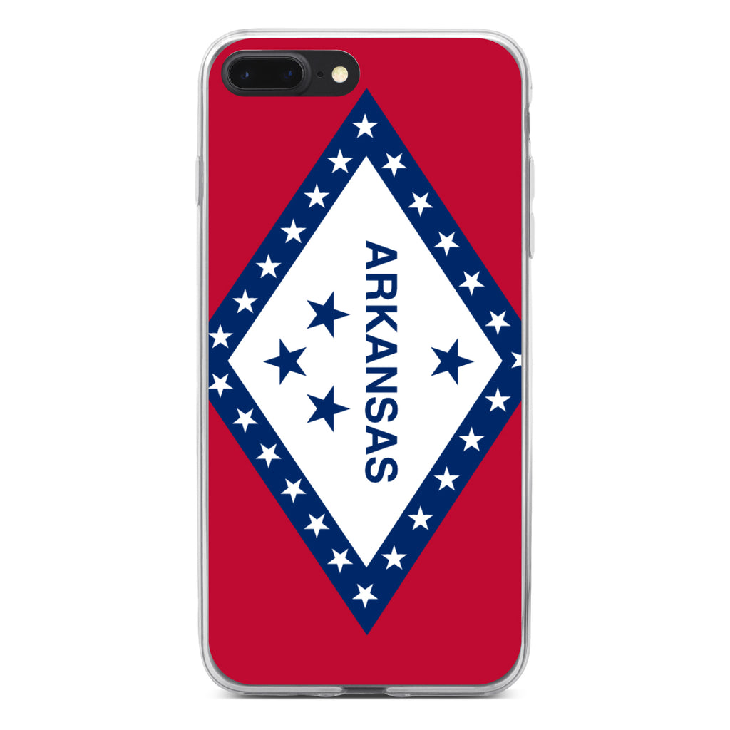 Arkansas State Flag Clear Shockproof iPhone Case, view 6