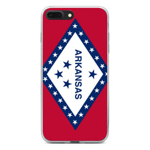DistinctInk® Clear Shockproof Hybrid Case for Apple iPhone / Samsung Galaxy / Google Pixel - Arkansas State Flag