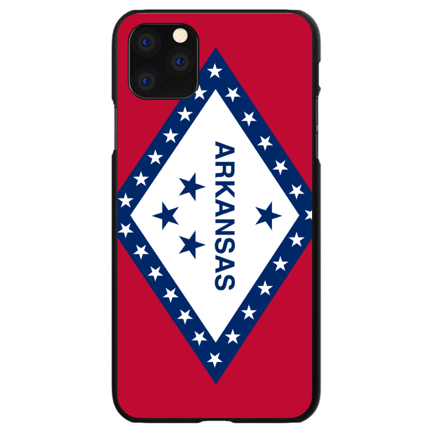 DistinctInk® Hard Plastic Snap-On Case for Apple iPhone or Samsung Galaxy - Arkansas State Flag