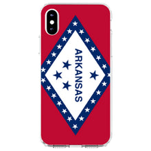 DistinctInk® Clear Shockproof Hybrid Case for Apple iPhone / Samsung Galaxy / Google Pixel - Arkansas State Flag