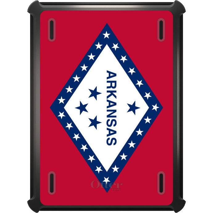 DistinctInk™ OtterBox Defender Series Case for Apple iPad / iPad Pro / iPad Air / iPad Mini - Arkansas State Flag
