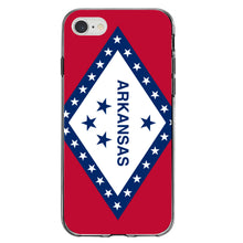 DistinctInk® Clear Shockproof Hybrid Case for Apple iPhone / Samsung Galaxy / Google Pixel - Arkansas State Flag