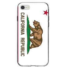 DistinctInk® Clear Shockproof Hybrid Case for Apple iPhone / Samsung Galaxy / Google Pixel - California State Flag