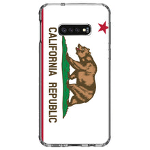 DistinctInk® Clear Shockproof Hybrid Case for Apple iPhone / Samsung Galaxy / Google Pixel - California State Flag