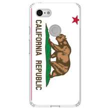 DistinctInk® Clear Shockproof Hybrid Case for Apple iPhone / Samsung Galaxy / Google Pixel - California State Flag