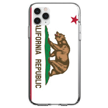 DistinctInk® Clear Shockproof Hybrid Case for Apple iPhone / Samsung Galaxy / Google Pixel - California State Flag