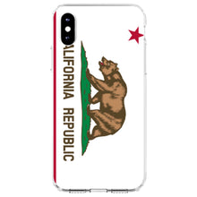 DistinctInk® Clear Shockproof Hybrid Case for Apple iPhone / Samsung Galaxy / Google Pixel - California State Flag