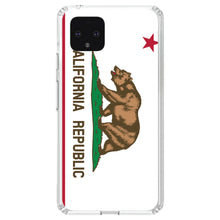 DistinctInk® Clear Shockproof Hybrid Case for Apple iPhone / Samsung Galaxy / Google Pixel - California State Flag