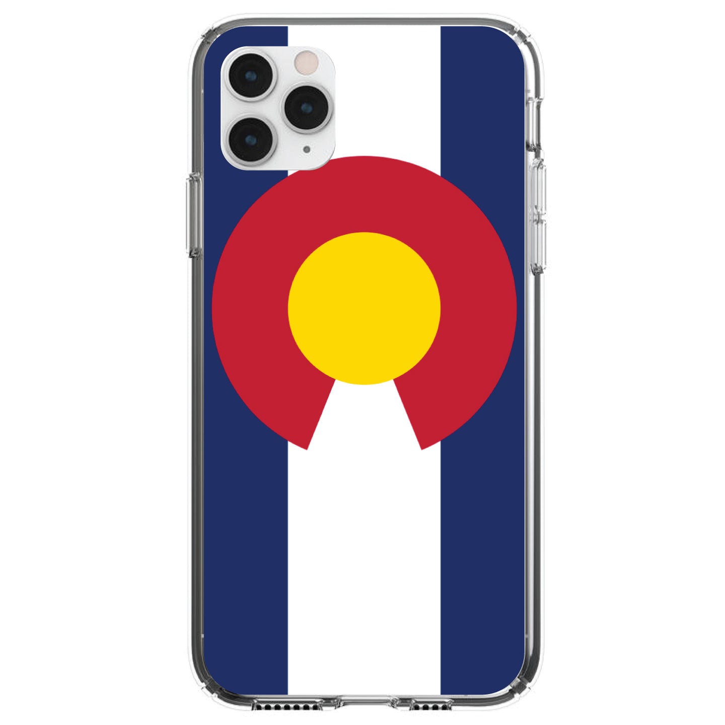 DistinctInk® Clear Shockproof Hybrid Case for Apple iPhone / Samsung Galaxy / Google Pixel - Colorado State Flag