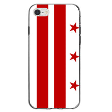 DistinctInk® Clear Shockproof Hybrid Case for Apple iPhone / Samsung Galaxy / Google Pixel - Washington DC Flag