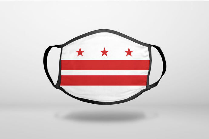 Washington DC Flag - 3-Ply Reusable Soft Face Mask Covering, Unisex, Cotton Inner Layer