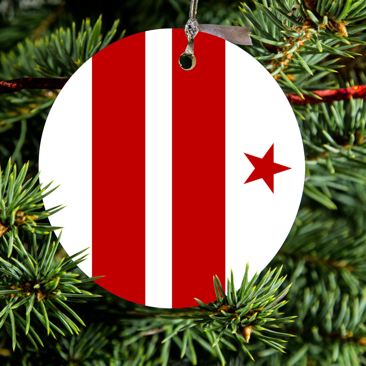 Washington DC Flag Ceramic Ornament, view 2