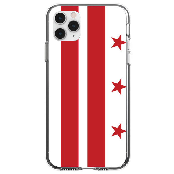 DistinctInk® Clear Shockproof Hybrid Case for Apple iPhone / Samsung Galaxy / Google Pixel - Washington DC Flag