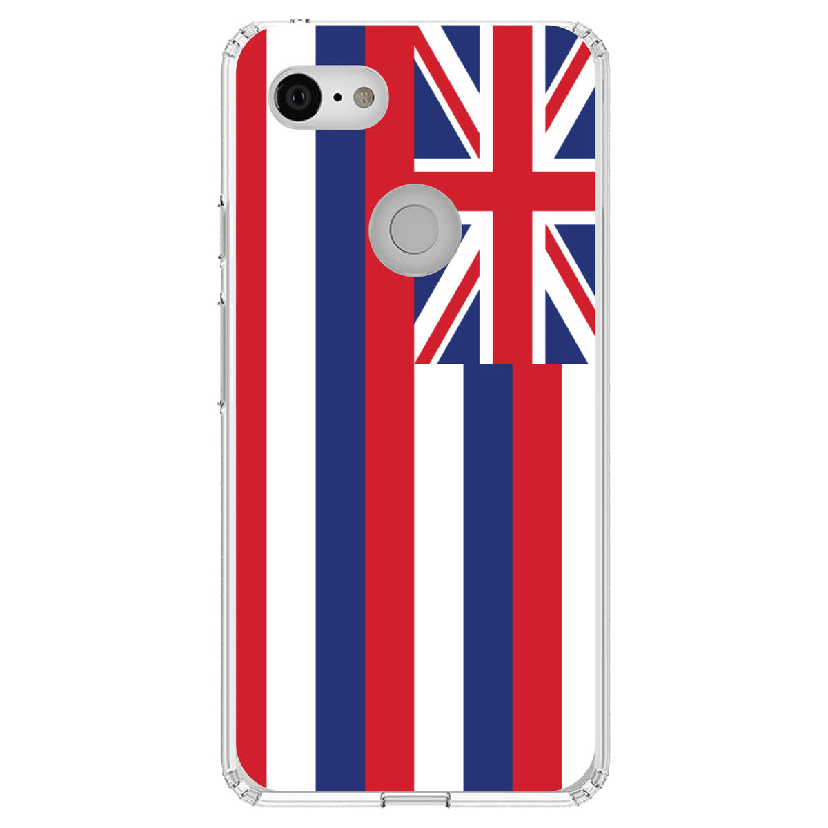 Hawaii State Flag Clear Shockproof iPhone Case, view 21