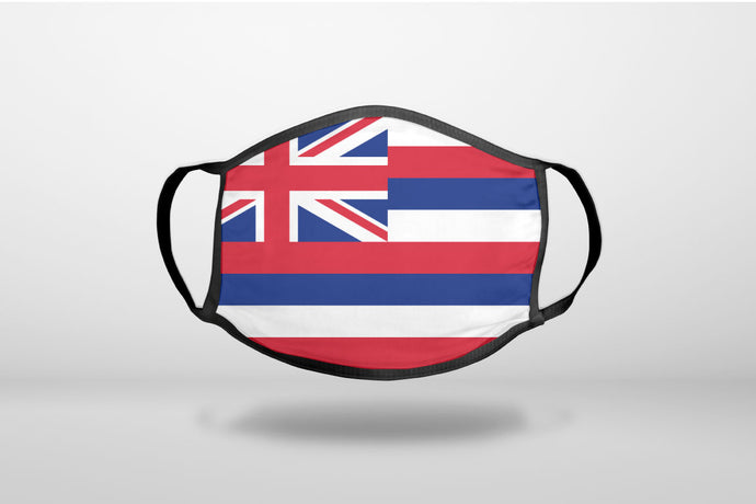 Hawaii State Flag - 3-Ply Reusable Soft Face Mask Covering, Unisex, Cotton Inner Layer