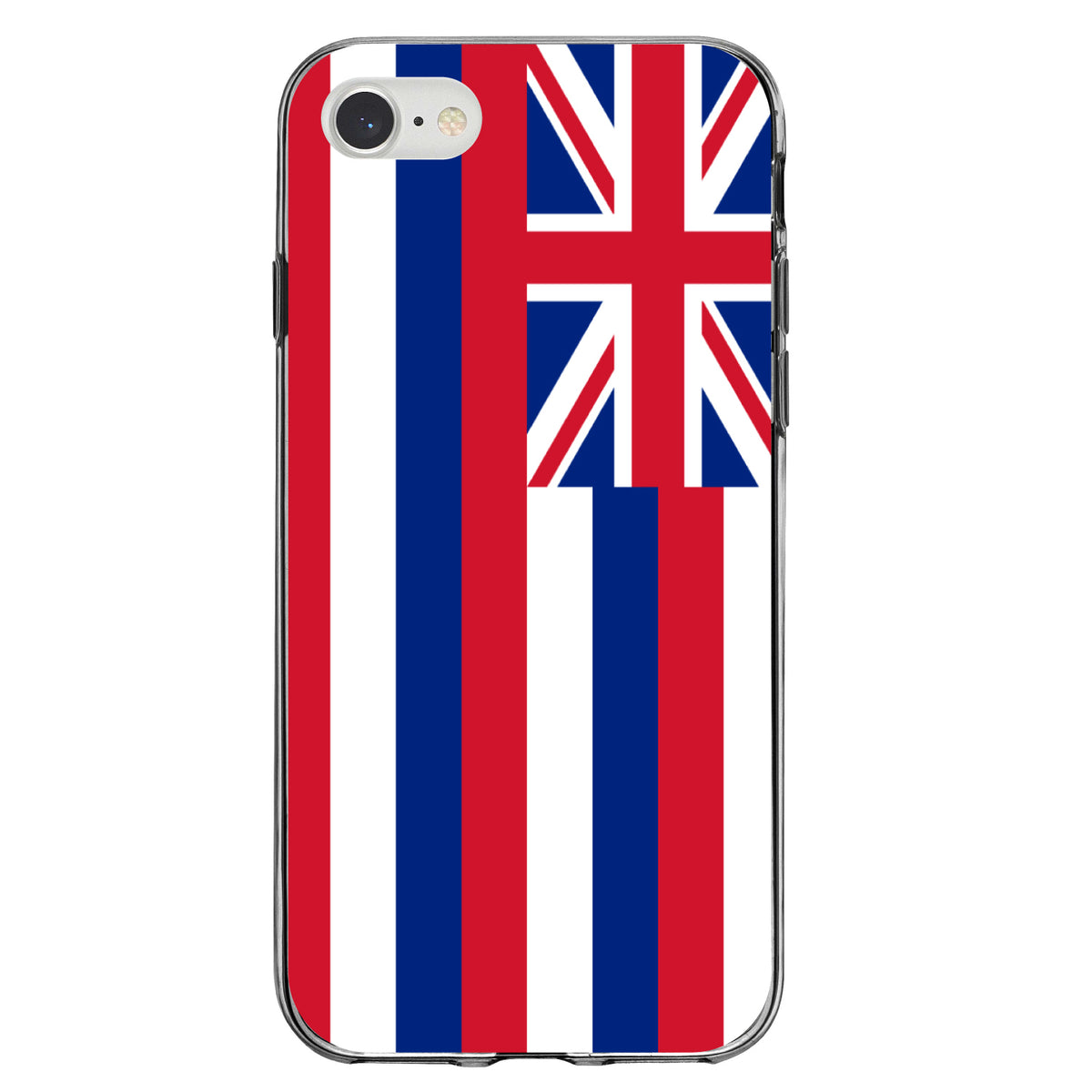 Hawaii State Flag Clear Shockproof iPhone Case, view 5