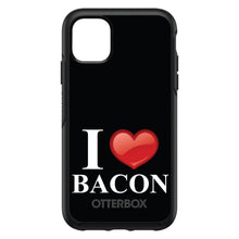 DistinctInk™ OtterBox Symmetry Series Case for Apple iPhone / Samsung Galaxy / Google Pixel - Black White Red I Heart Bacon