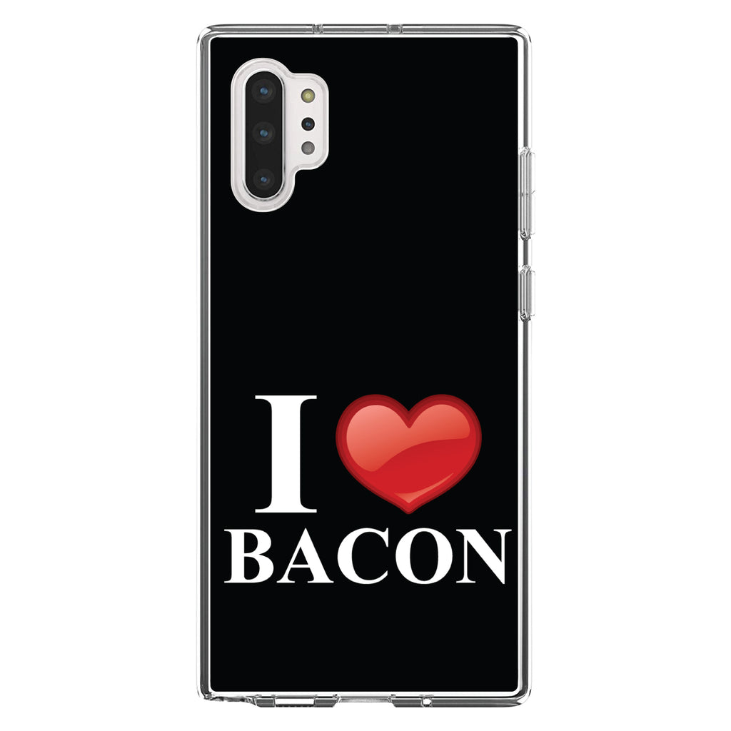 Black White Red I Heart Bacon Clear Shockproof iPhone Case, view 10