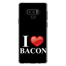 DistinctInk® Clear Shockproof Hybrid Case for Apple iPhone / Samsung Galaxy / Google Pixel - Black White Red I Heart Bacon