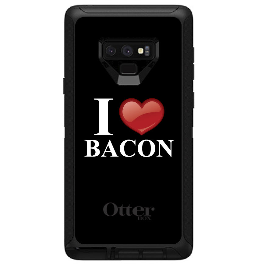 Black White Red I Heart Bacon OtterBox Defender Case for iPhone & Galaxy, view 13