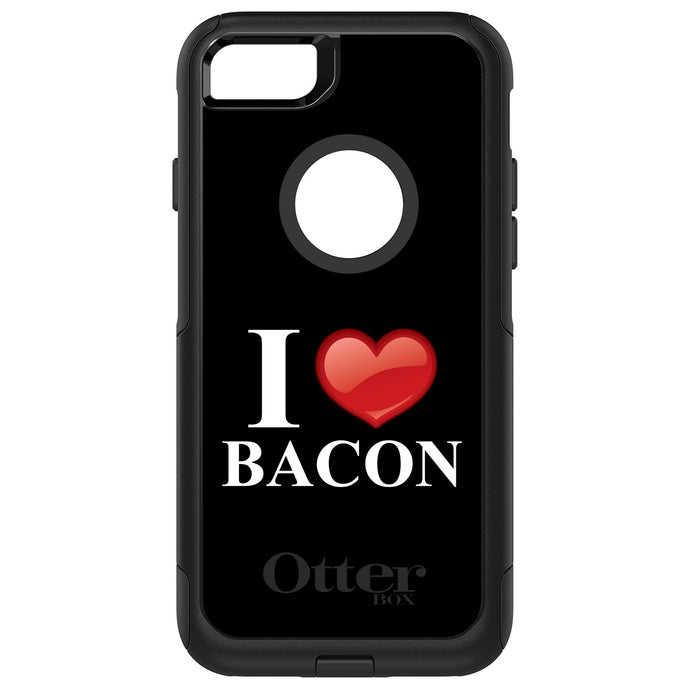 DistinctInk OtterBox Commuter Series Case for Apple iPhone or Samsung Galaxy - Black White Red I Heart Bacon