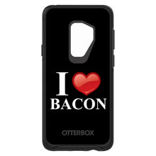 DistinctInk™ OtterBox Symmetry Series Case for Apple iPhone / Samsung Galaxy / Google Pixel - Black White Red I Heart Bacon