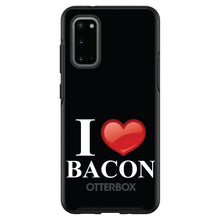 DistinctInk™ OtterBox Symmetry Series Case for Apple iPhone / Samsung Galaxy / Google Pixel - Black White Red I Heart Bacon