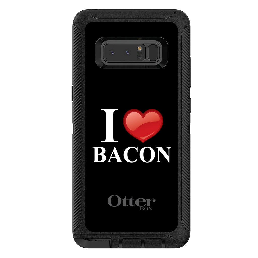 Black White Red I Heart Bacon OtterBox Defender Case for iPhone & Galaxy, view 14