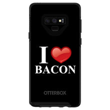 DistinctInk™ OtterBox Symmetry Series Case for Apple iPhone / Samsung Galaxy / Google Pixel - Black White Red I Heart Bacon